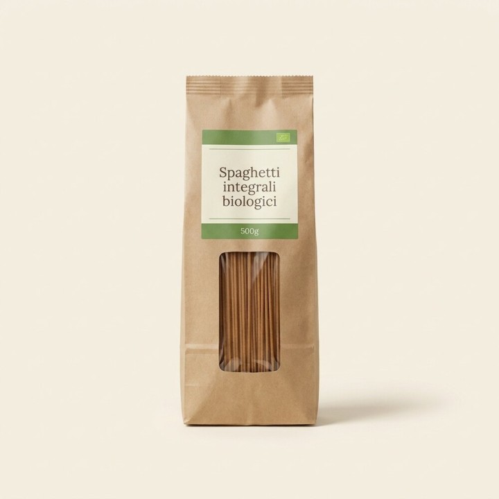 Spaghetti integrali di semola biologica, pacco 500 g