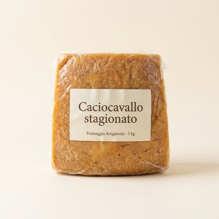 Caciocavallo stagionato, trancio 1 kg sottovuoto