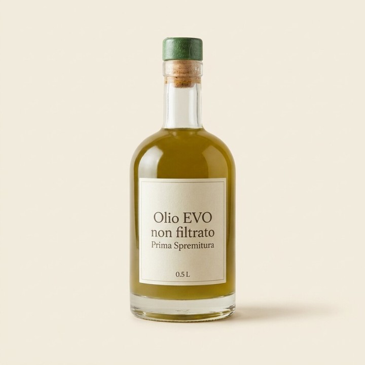 Olio extravergine di oliva italiano non filtrato «Prima Spremitura», bottiglia 0,5 l
