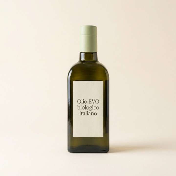 Olio extravergine di oliva biologico italiano, bottiglia 1 l