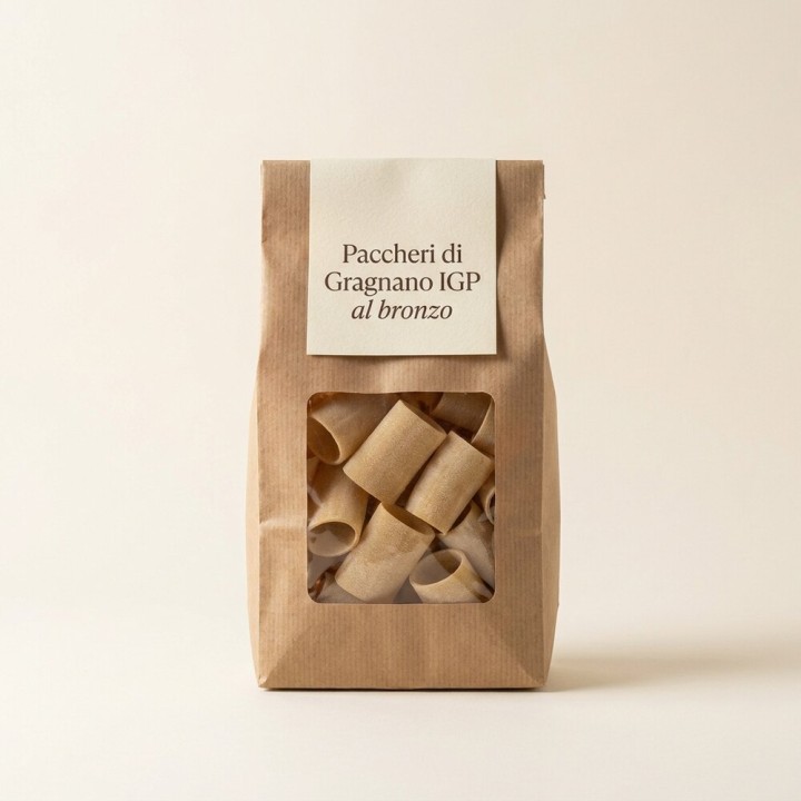 Paccheri di Gragnano IGP trafilati al bronzo, pacco 500 g