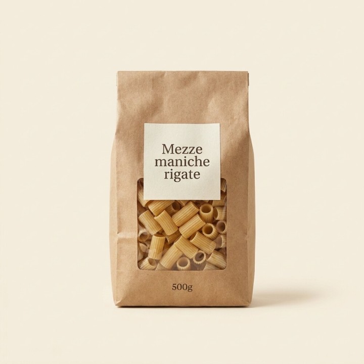 Mezze maniche rigate di semola, sacco 3 kg per la ristorazione